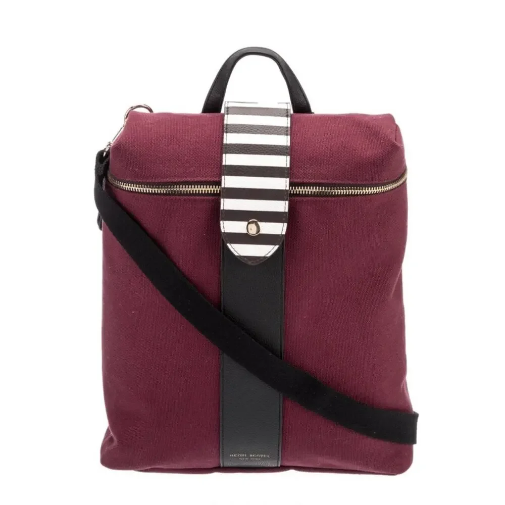 HENRI BENDEL NEW CANVAS PURSE BACKPACK CONVERTIBLE MEDIUM SIZE LIMITED EDITION